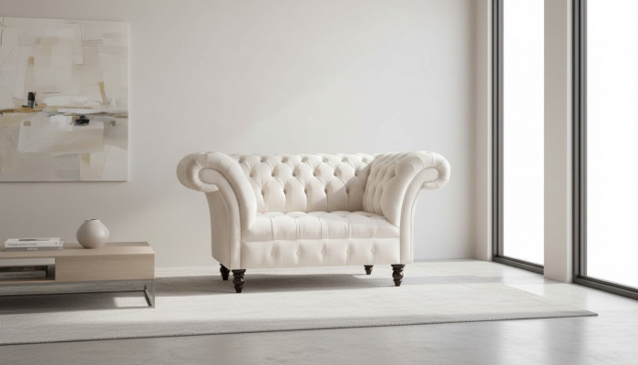 Kanapa Podkładka Sofa Włókienniczy Chesterfield Couches 1,5 miejsce do siedzenia Jednoosobowa Różowa