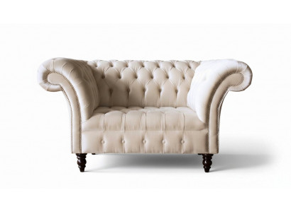 Sofa wyścielana tkaniną Chesterfield, 1,5-miejscowa, różowa.
