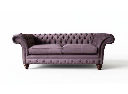 Chesterfield Purple Sofa 3 miejsce do siedzenia Salon Materiał Couch Podkładka Sofy