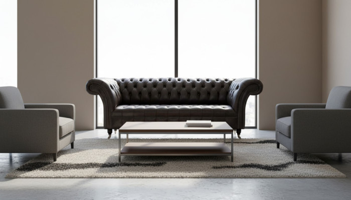 Chesterfield Design Luksusowa Podkładka Sofa Nowoczesna Kanapa Siedziba Skóra Lederosfa