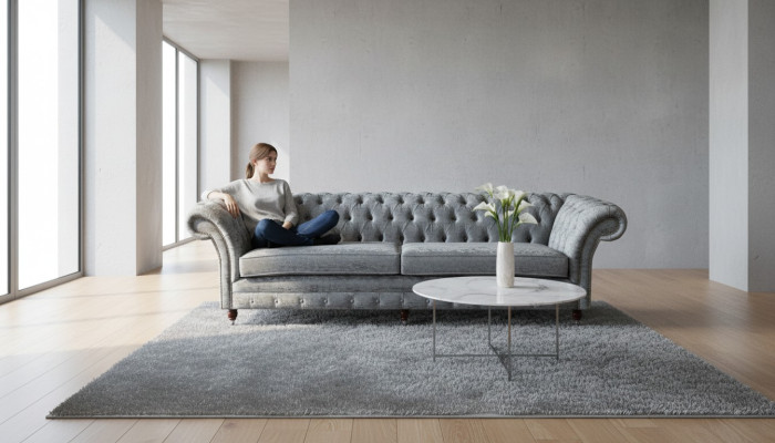 Sofa czteroosobowa Sofy 4 miejsce do siedzenia Chesterfield salon Material Design Siedziba