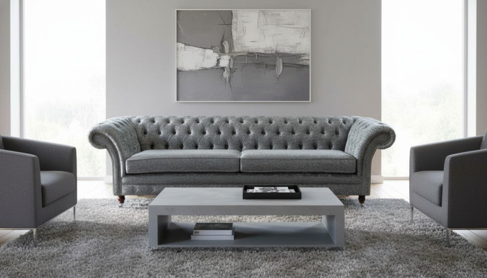 Sofa czteroosobowa Sofy 4 miejsce do siedzenia Chesterfield salon Material Design Siedziba