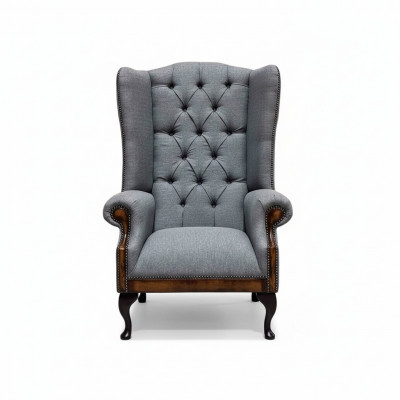 EarsFotel Chesterfield Fotel Couch 1 miejsce siedzące Gray Material Włókienniczy Nowość