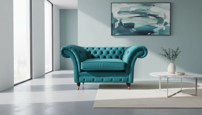 Chesterfield Design Fotel Couch Podkładka Luksusowe kanapy włókiennicze 1 miejsce do siedzenia