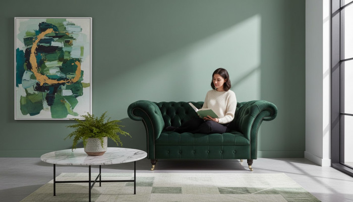Fotel Design Relaks Green Włókienniczy Salon Podkładka miejsce siedzące Luksusowy Jednoosobowy