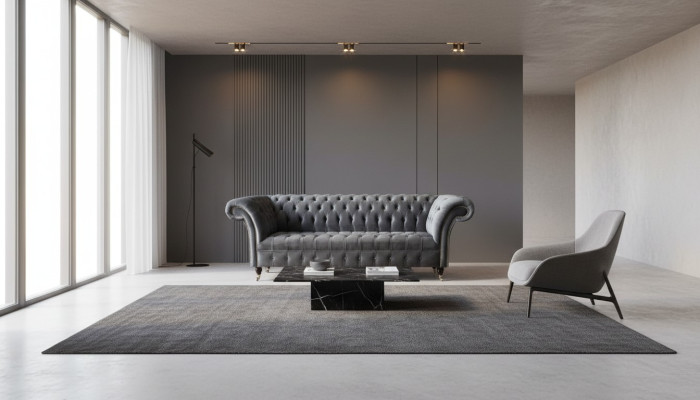 Chesterfield 3 miejsce do siedzenia Design Sofa Podkładka Sofy Kanapy Włókienniczy Trzyosobowy