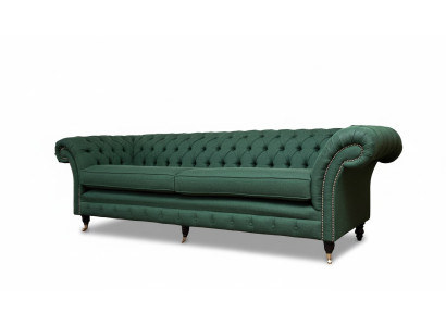 Sofa 4 miejsce do siedzenia Zielony Salon Nowoczesny Design Podkładka Materiał Luksus