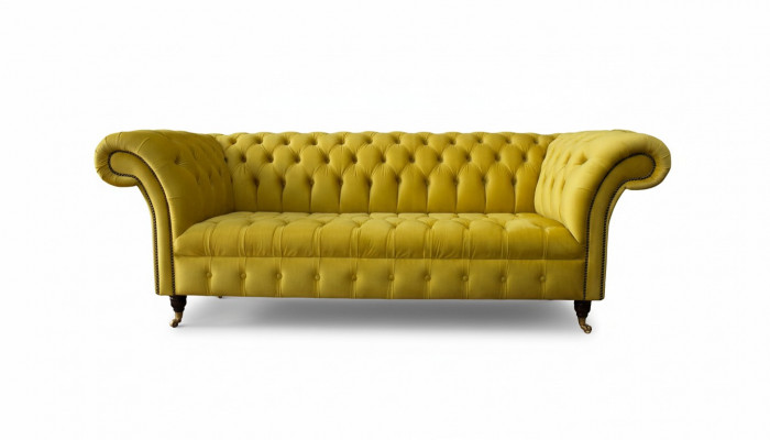 Chesterfield 3 miejsce do siedzenia Podkładka Couch Style Couches Włókienniczy Materiał Sofa Nowość