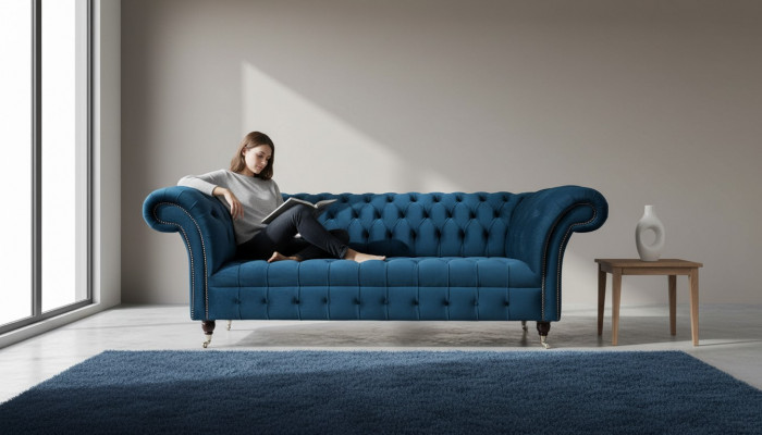 Chesterfield Sofa 3 miejsce do siedzenia Podkładka Sofy Kanapy Luxury Material Design