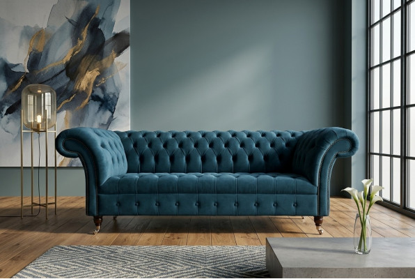 Chesterfield Sofa 3 miejsce do siedzenia Podkładka Sofy Kanapy Luxury Material Design