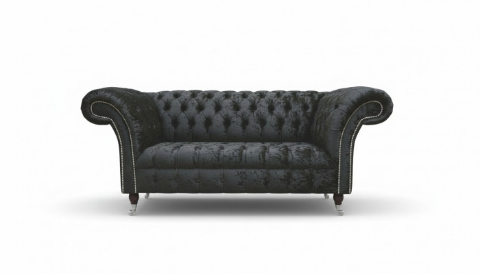 Angielski Chesterfield Meble biurowe Sofa Kanapa 2 Siedziba Czarny
