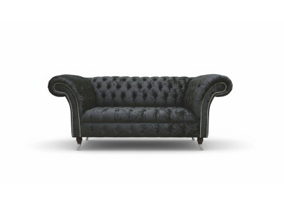 Angielski Chesterfield Meble biurowe Sofa Kanapa 2 Siedziba Czarny