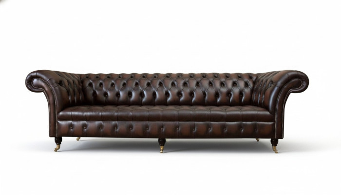 Skórzana Sofa Sofa 4 miejsce do siedzenia Luksusowa Klasyczna Skóra Chesterfield Sofy
