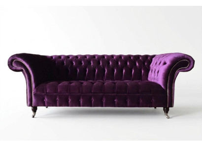 Chesterfield 3 miejsce do siedzenia Design Sofa Podkładka Siedziba Materiał Luksusowe Kanapy Nowe
