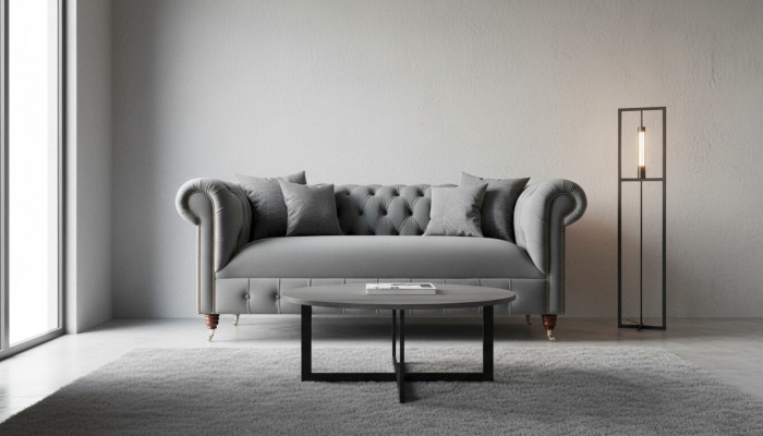 Chesterfield Włókienniczy Sofa 3 miejsce do siedzenia Trzyosobowa Luxury Meble Design Lounge