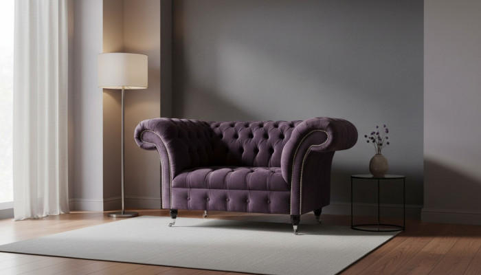 Fotel Chesterfield Aksamit Jednomiejscowe Luksusowe Kanapy Fotel Salon Nowość