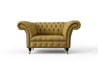Chesterfield Fotel Design Podkładka Sofa Kanapa Brązowa Włókienniczy Meble Nowa