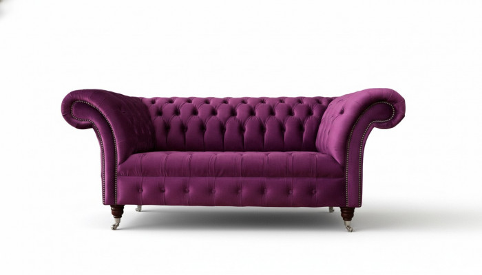 Angielski Chesterfield Biuro Meble Sofa Kanapa 2 Siedziba Violet