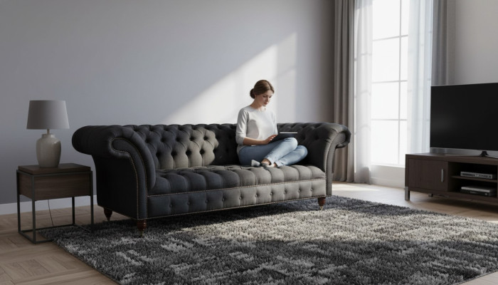 Sofa trzyosobowa Chesterfield 3 miejsce do siedzenia Sofa Podkładka Kanapy Design Włókienniczy