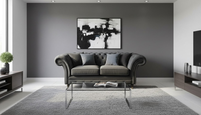 Chesterfield Czarny 2 miejsce do siedzenia Couch Podkładka Couches Design Sofa Włókienniczy