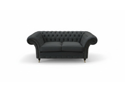 Chesterfield Czarny 2 miejsce do siedzenia Couch Podkładka Couches Design Sofa Włókienniczy