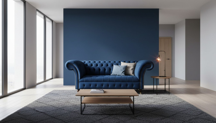 Angielski Chesterfield Meble biurowe Sofa Kanapa 2 Siedziba Royal Blue