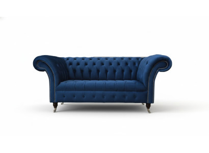 Angielski Chesterfield Meble biurowe Sofa Kanapa 2 Siedziba Royal Blue