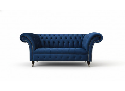 Angielski Chesterfield Meble biurowe Sofa Kanapa 2 Siedziba Royal Blue