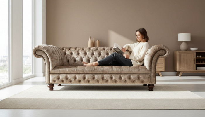 Chesterfield Sofa 3 Siedziba Podkładka Design Kanapy Sofy Nowoczesne Trzyosobowe