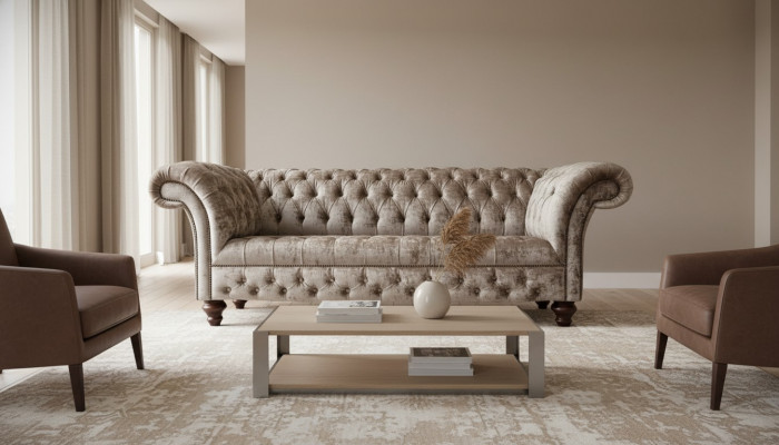 Chesterfield Sofa 3 Siedziba Podkładka Design Kanapy Sofy Nowoczesne Trzyosobowe