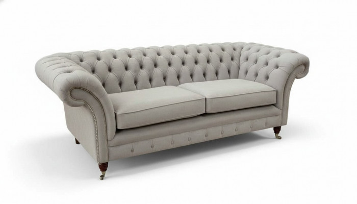 Chesterfield 3 Siedziba Relaks Lounge Sofa Włókienniczy Podkładka Couch Materiał Kanapy