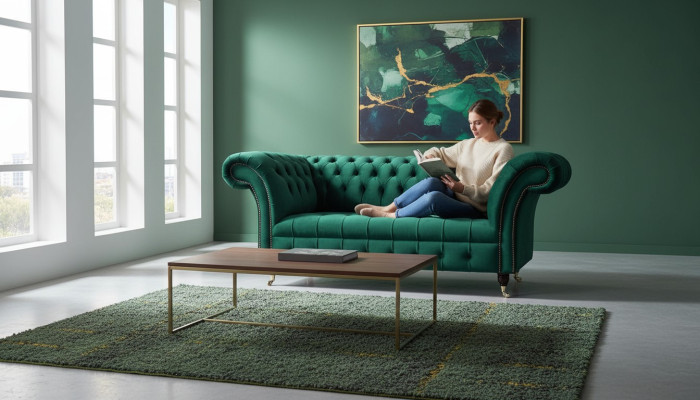 Dwuosobowa sofa Chesterfield 2 miejsce do siedzenia Design Sofy Podkładka Modern Siedziba Materiał