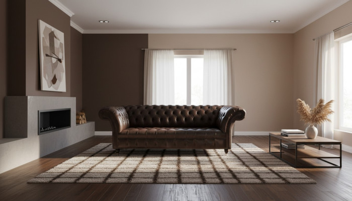 Sofa trzyosobowa Chesterfield 3 miejsce do siedzenia Sofy Brązowa Skóra Living Room Luxury