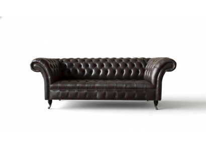 Sofa trzyosobowa Chesterfield 3 miejsce do siedzenia Sofy Brązowa Skóra Living Room Luxury