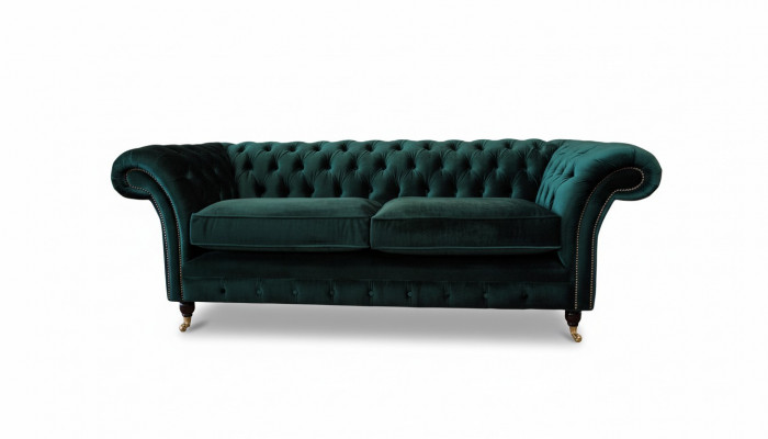 Chesterfield Podkładka 3 miejsce do siedzenia Włókienniczy Kanapy Sofa Kanapa Trzyosobowa Aksamit
