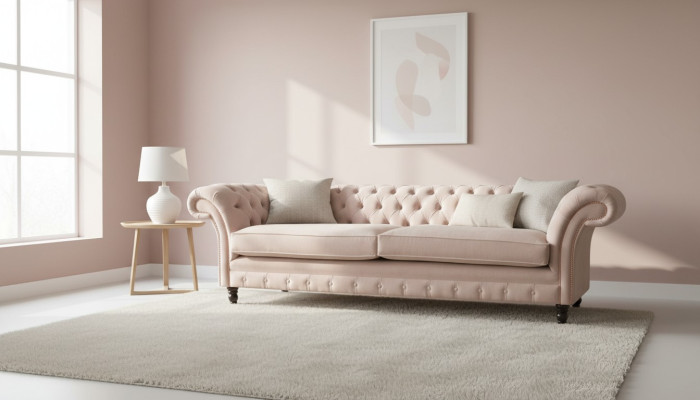 Różowa Podkładka Sofa Czteroosobowa Sofa 4-osobowa Siedziba Meble Duże Sofy Kanapa 245cm Nowość