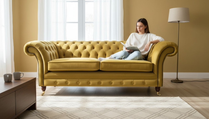 Sofa Chesterfield 3 Siedziba Designerska Sofa Trzyosobowa Luksusowe Meble Włókiennicze