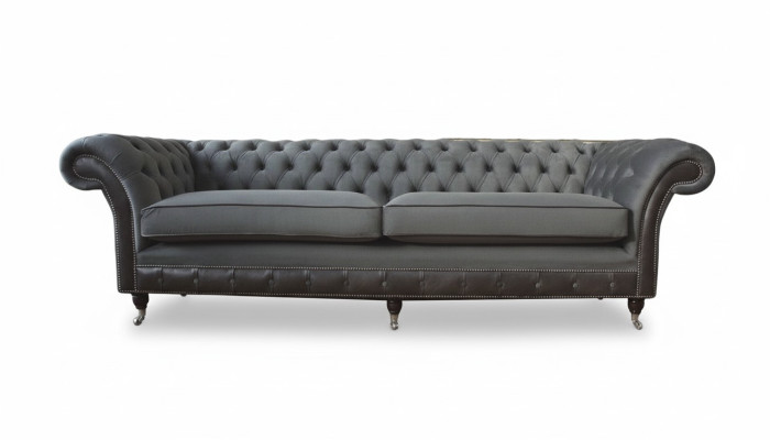 Design Couch Luksusowe sofy tapicerowane Sofa 4 miejsce do siedzenia Chesterfield Luxury Grey