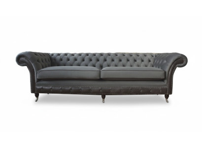 Design Couch Luksusowe sofy tapicerowane Sofa 4 miejsce do siedzenia Chesterfield Luxury Grey