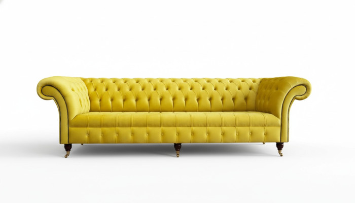 Sofa czteroosobowa Chesterfield Design Sofy Meble Salon Kanapa Podkładka