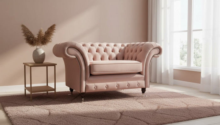 Chesterfield Design Fotel Rosa Podkładka Luksusowe kanapy włókiennicze 1 miejsce do siedzenia