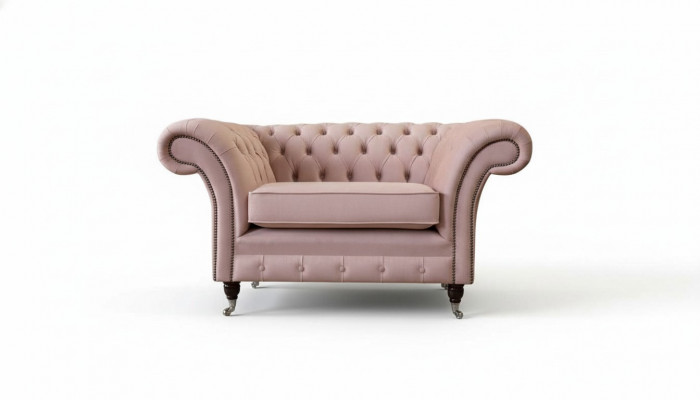 Chesterfield Design Fotel Rosa Podkładka Luksusowe kanapy włókiennicze 1 miejsce do siedzenia