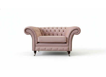 Chesterfield Design Fotel Rosa Podkładka Luksusowe kanapy włókiennicze 1 miejsce do siedzenia