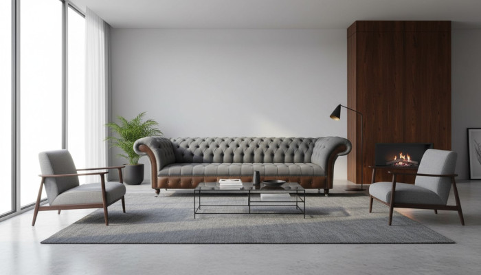 English Chesterfield Luxury Włókienniczy Sofa 4 miejsce do siedzenia Sofa Podkładka Design Fabric Sofas