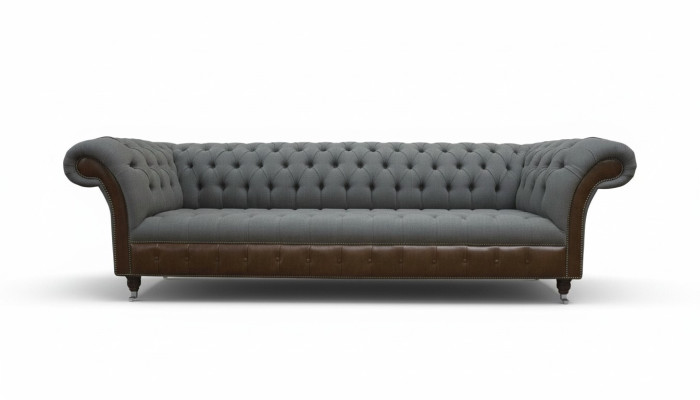 English Chesterfield Luxury Włókienniczy Sofa 4 miejsce do siedzenia Sofa Podkładka Design Fabric Sofas