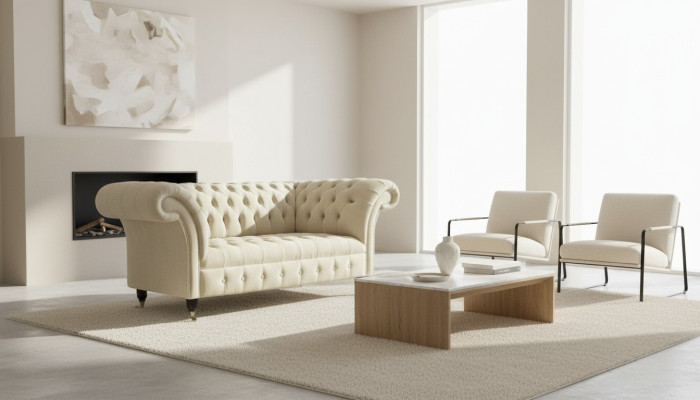 Sofa dwuosobowa Podkładka Sofa 2 Siedziba Włókienniczy Materiał Luksus Chesterfield Nowy