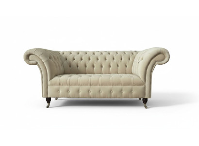 Sofa dwuosobowa Podkładka Sofa 2 Siedziba Włókienniczy Materiał Luksus Chesterfield Nowy