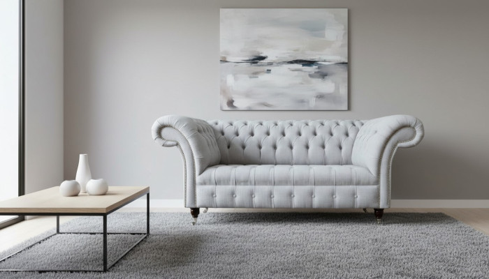 Chesterfield Luxury 2 miejsce do siedzenia Podkładka Sofa Włókienniczy Materiał Kanapy Nowe