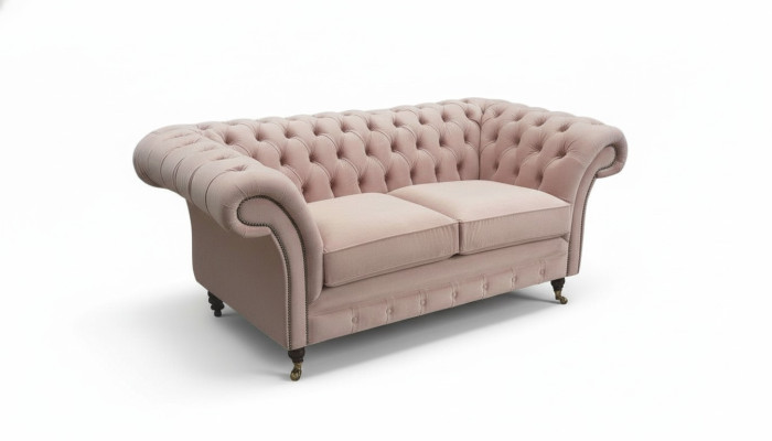 Sofa 2 miejsce do siedzenia Kanapa Podkładka Chesterfield Living Room Design Włókienniczy Nowość