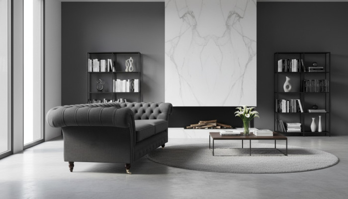 Sofa 3 miejsce do siedzenia Luksusowy Włókienniczy Chesterfield Couch Sofy Podkładka Design Meble